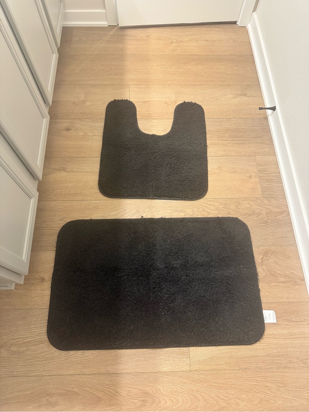 Black Bath Mat Set - 2 Piece